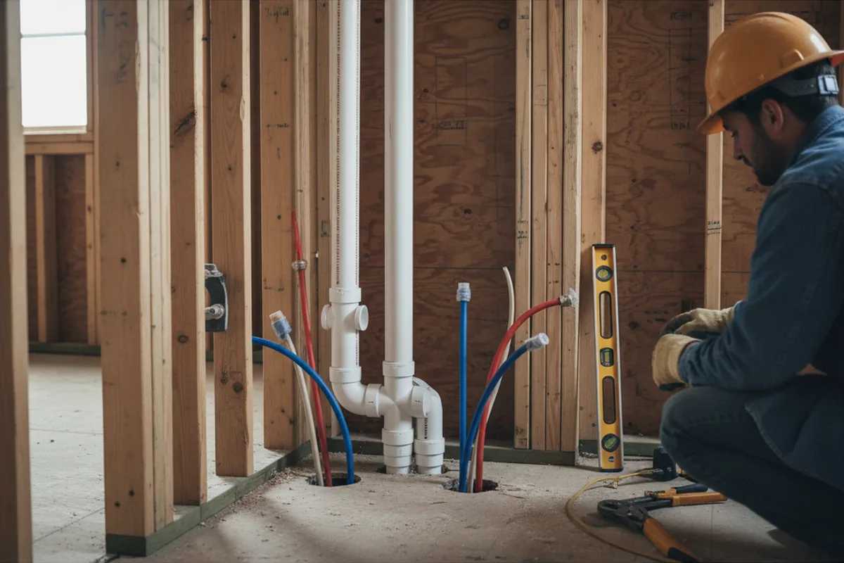 Drain and supply rough-in during Drain Cleaning in Helotes